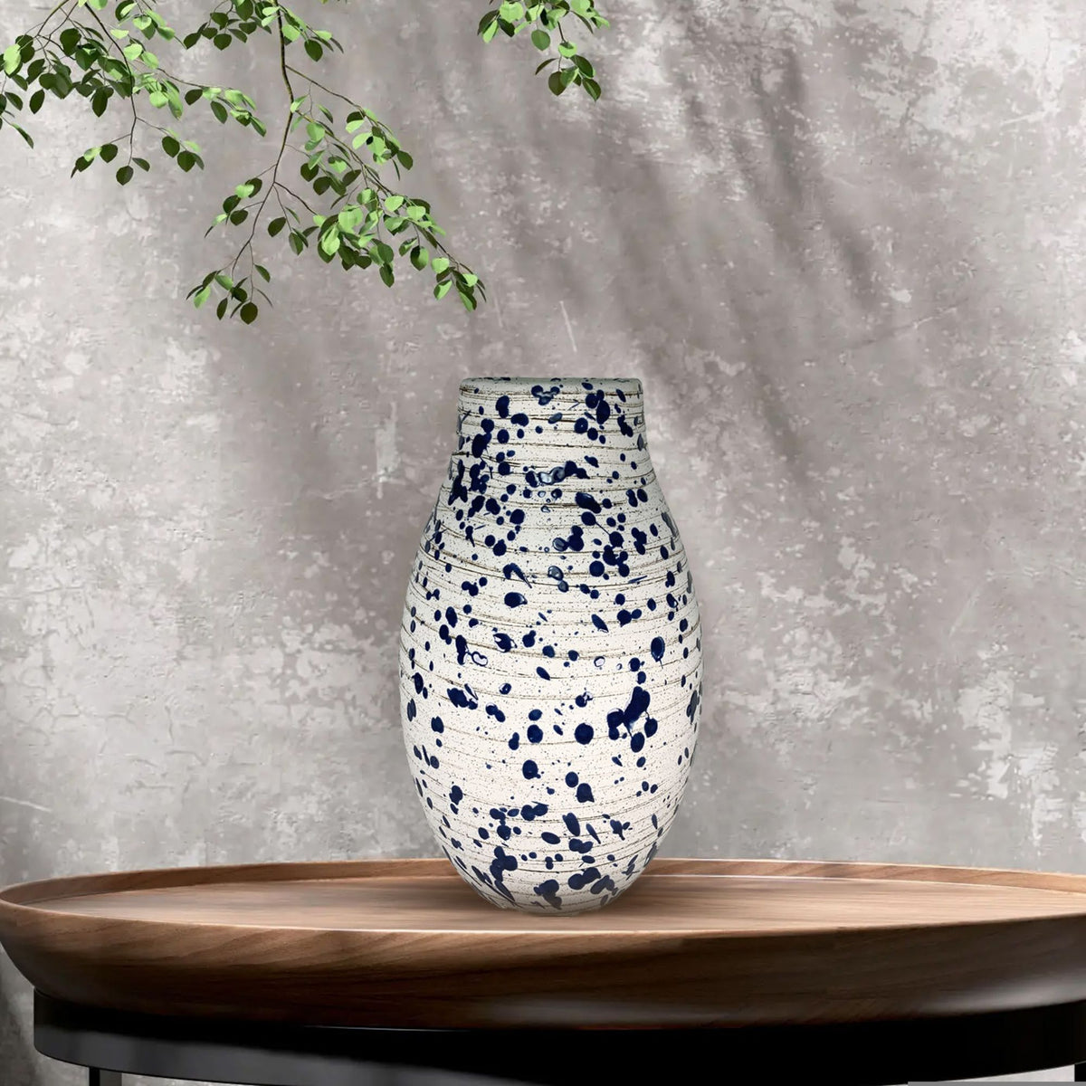 CAVA297 WHITE BLUESPOT CERAMIC VASES HOME DECOR DEALS