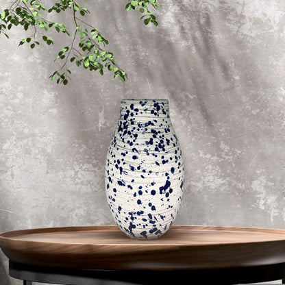 CAVA297 WHITE BLUESPOT CERAMIC VASES HOME DECOR DEALS