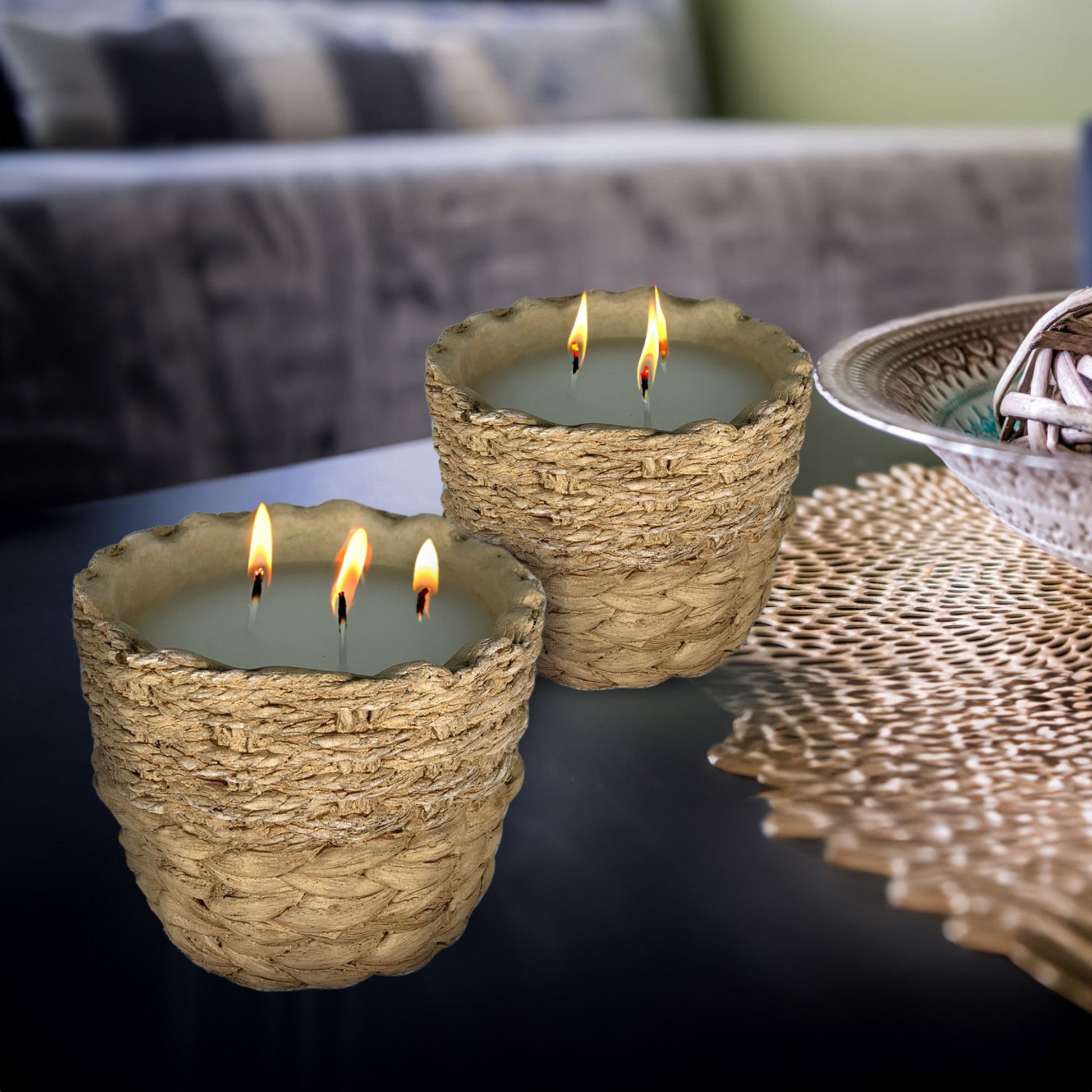 CECA301 LIGHT BROWN CANDLES UNSCENTED