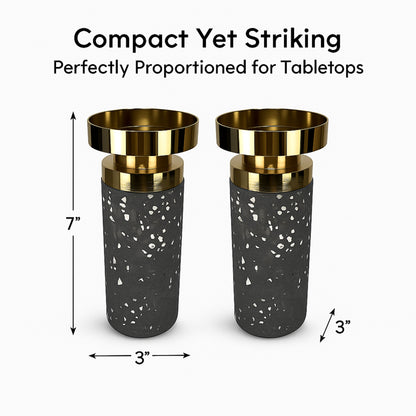 CECA302 GREY GOLD CANDLE HOLDERS HOME DECOR DEALS