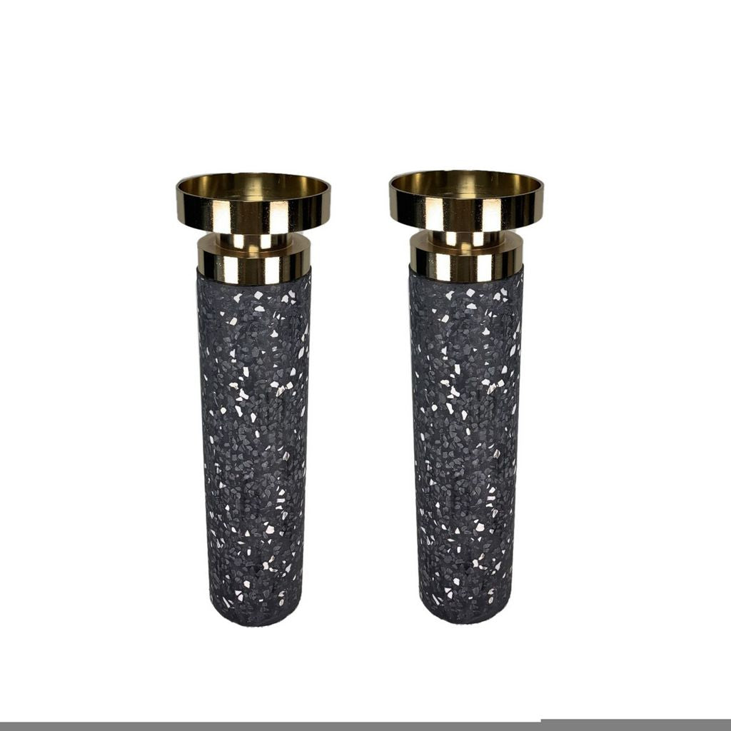 CECA304 BLACK CANDLE HOLDERS