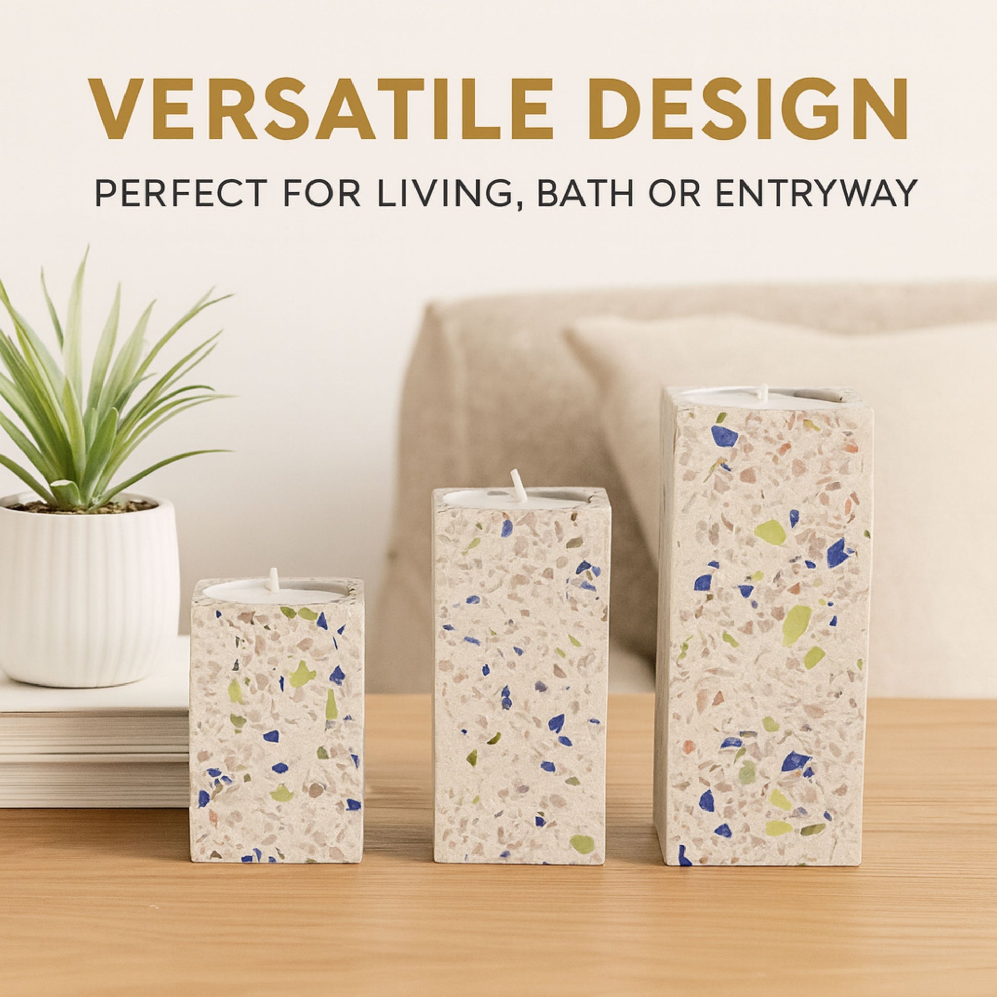 CECA306 WHITE CANDLE HOLDERS