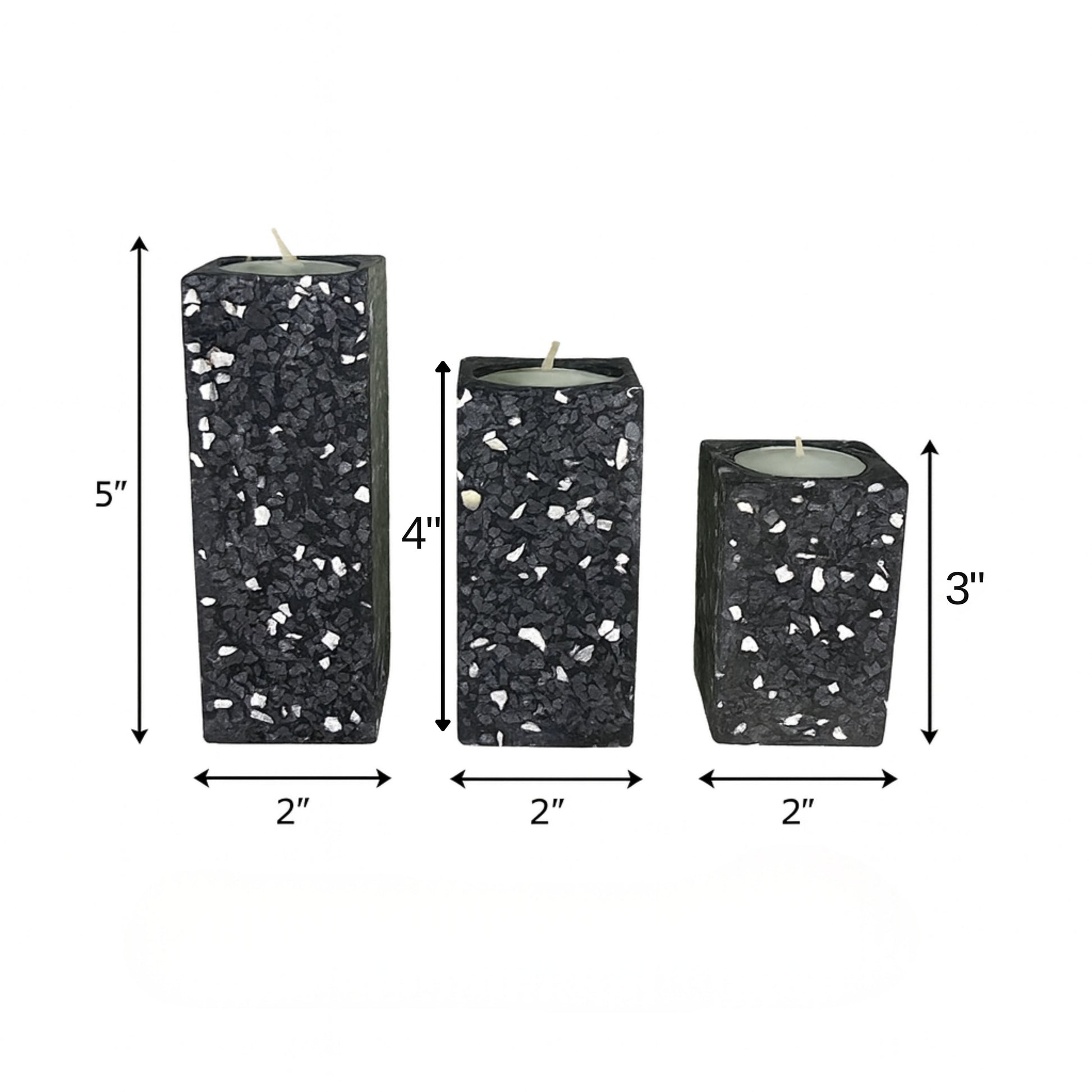 CECA306 BLACK CANDLE HOLDERS