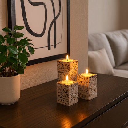 CECA306 PINK GRY SPOTS CANDLE HOLDERS HOME DECOR DEALS