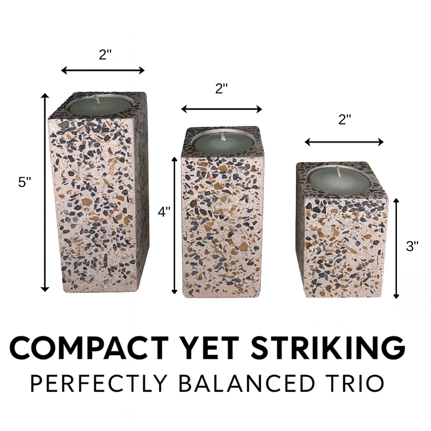 CECA306 PINK GRY SPOTS CANDLE HOLDERS