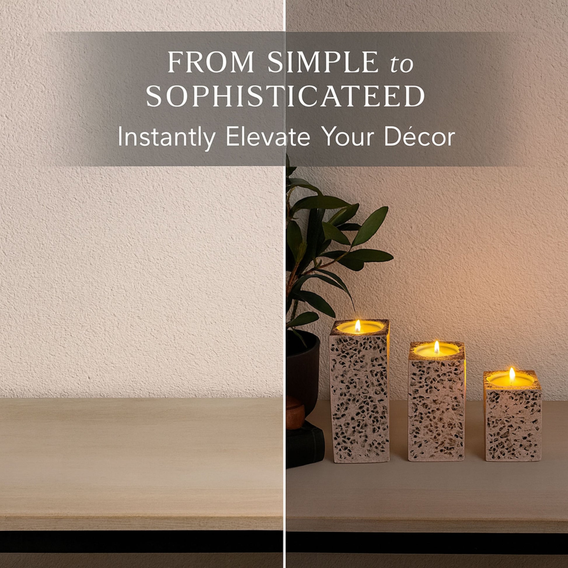 CECA306 PINK GRY SPOTS CANDLE HOLDERS