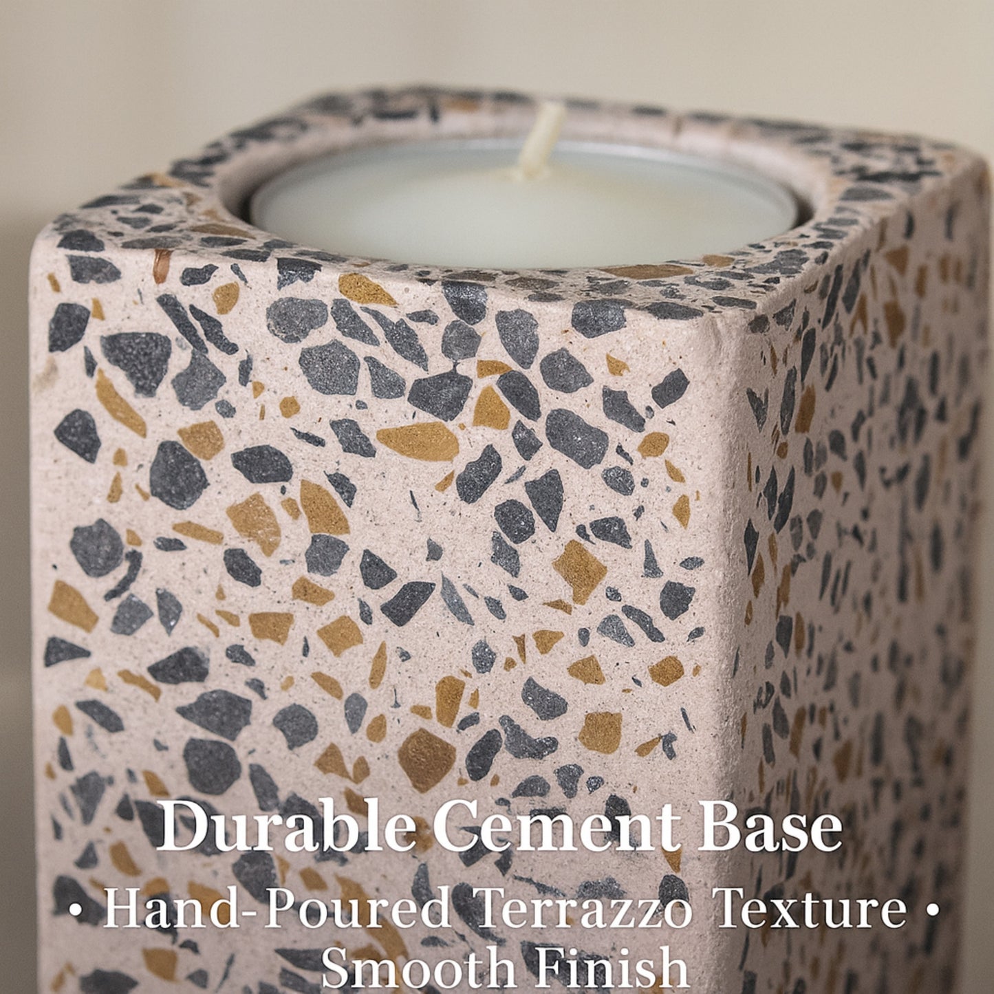 CECA306 PINK GRY SPOTS CANDLE HOLDERS