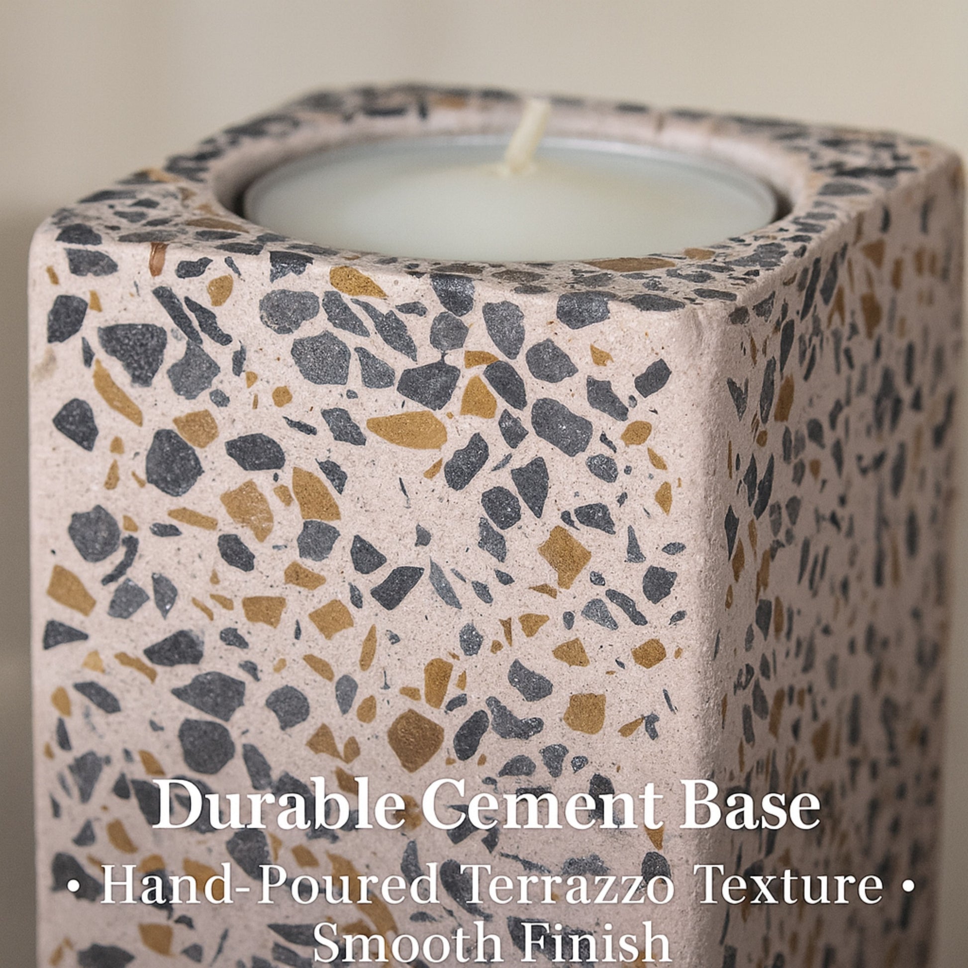 CECA306 PINK GRY SPOTS CANDLE HOLDERS