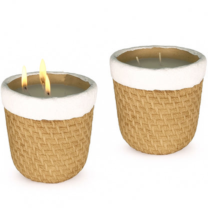 CECA309 LIGHT BROWN CANDLES UNSCENTED