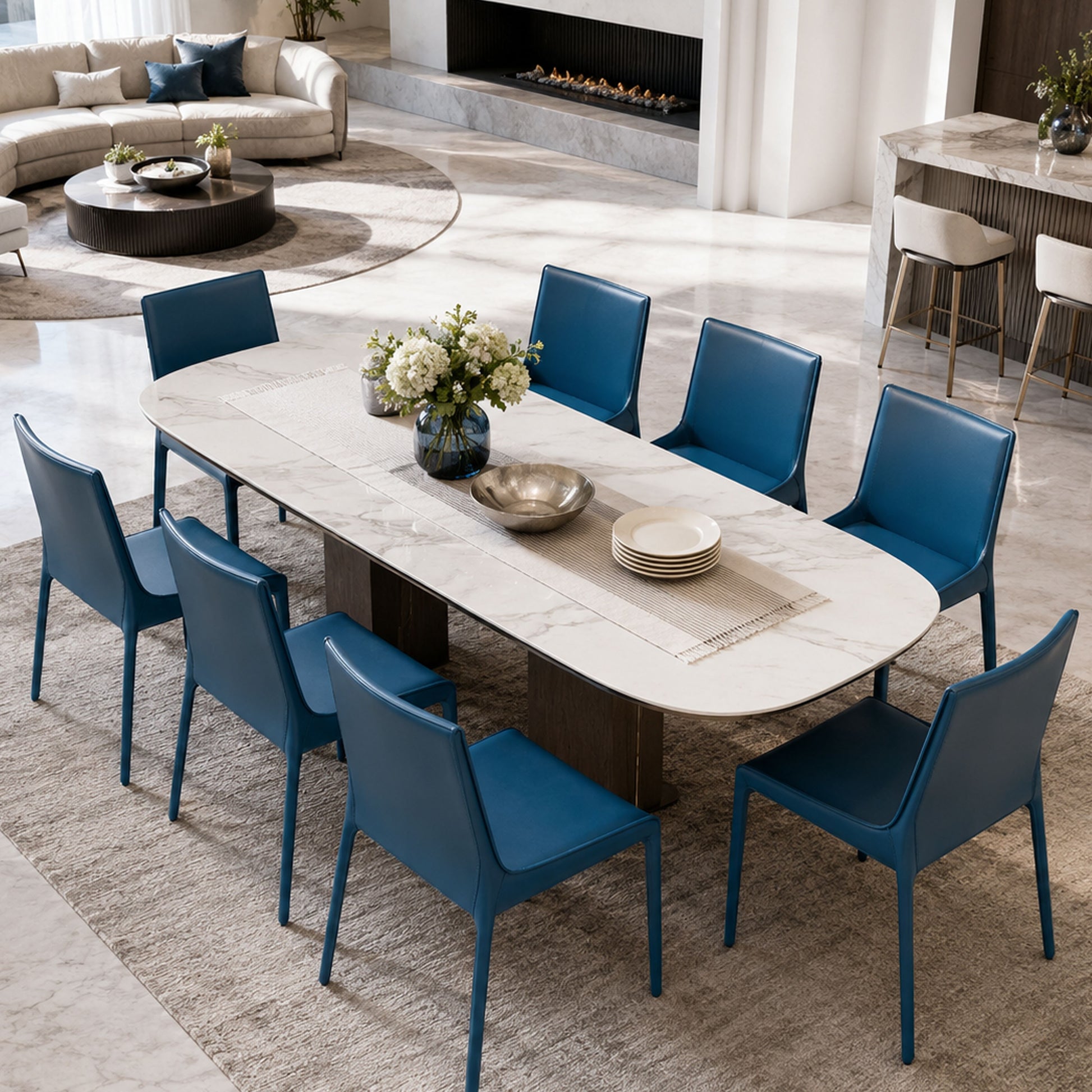 CH459 BLUE DINING CHAIR