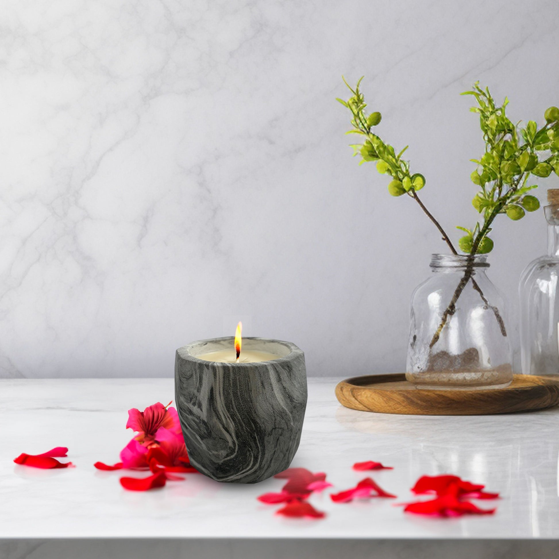 CH23-2653G GREY CANDLES UNSCENTED