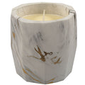 White and Gold Marbled Candle Jar, 11 Oz