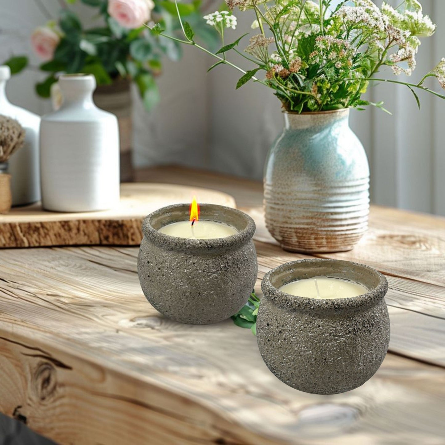 CH23-2515 STONE CANDLES UNSCENTED