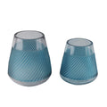Fleurine Colored Glass Collection,Set of 2 Table Vases With Frosted Pattern