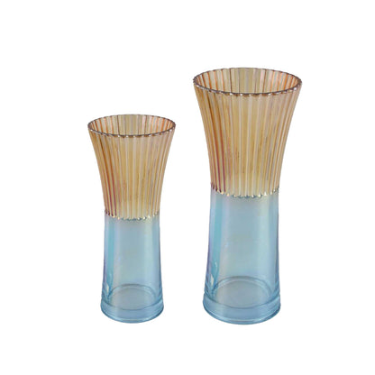 GV505 TWO TONE GLASS HOME DECOR DEALS SIMPLE VASES