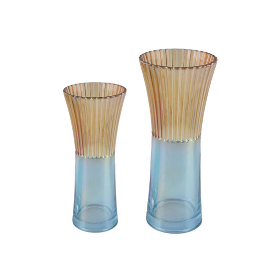 GV505 TWO TONE GLASS HOME DECOR DEALS SIMPLE VASES