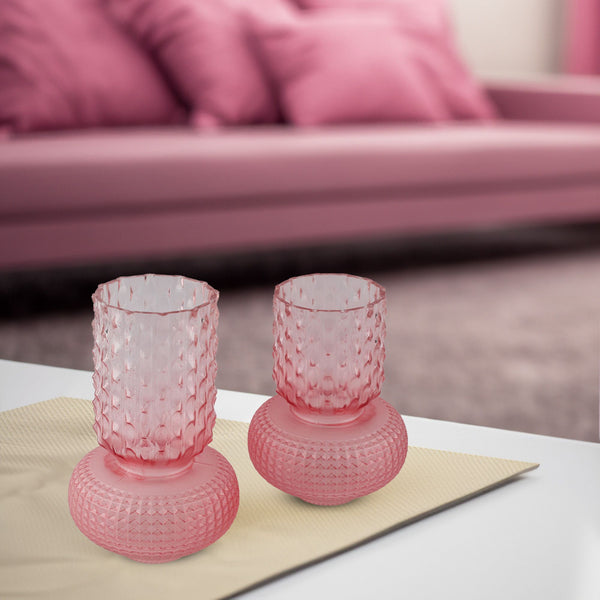 GV506 PINK GLASS VASES