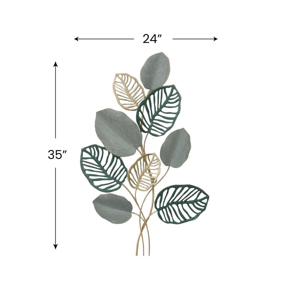 MDC479 GREEN METAL WALL DECOR