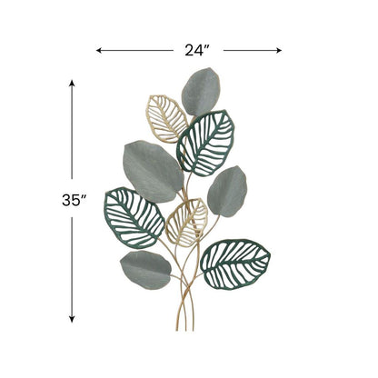 MDC479 GREEN METAL WALL DECOR