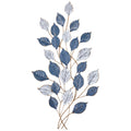 Vertical Green and White Leaf Wall Art - 3D Metal Foliage Decor