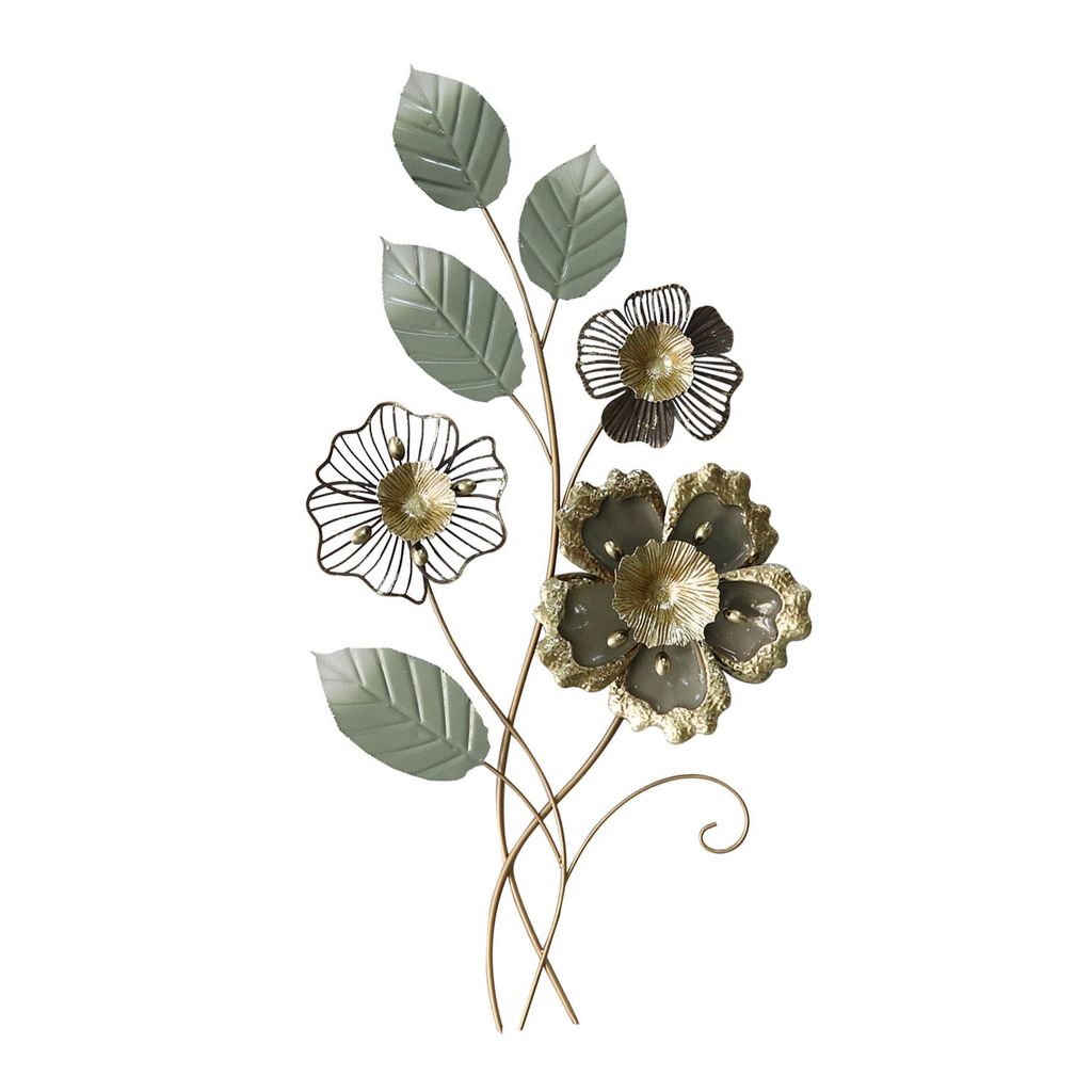 MDC484 GREEN GOLD METAL WALL DECOR