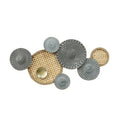 Mixed Material Wall Art - Modern Interconnected Ring Design for Contemporary Decor