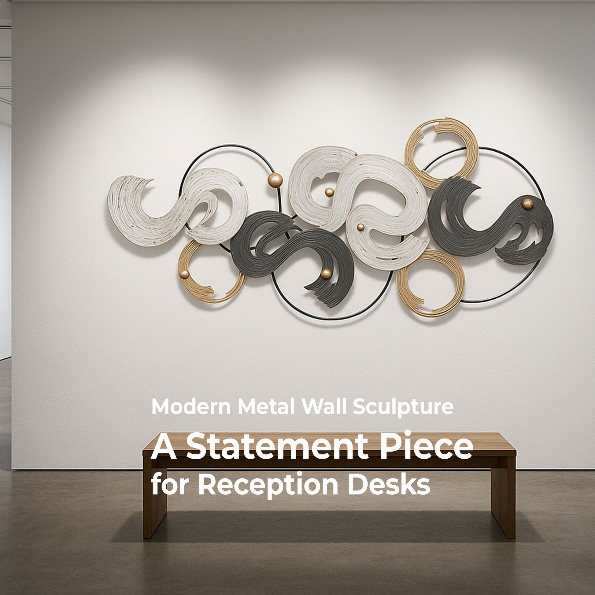 MDC492 BLK GOLD METAL WALL DECOR