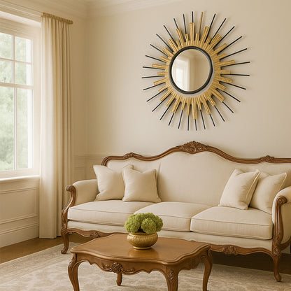 MDC494 GOLD DECOR MIRROR METAL WALL
