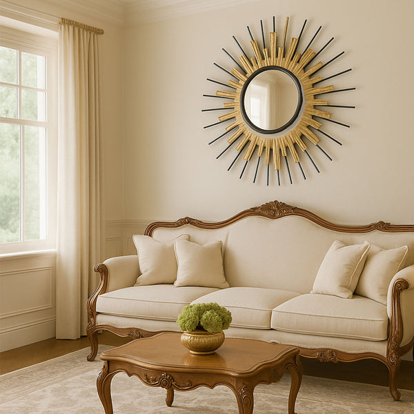MDC494 GOLD DECOR MIRROR METAL WALL
