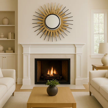 MDC494 GOLD DECOR MIRROR METAL WALL