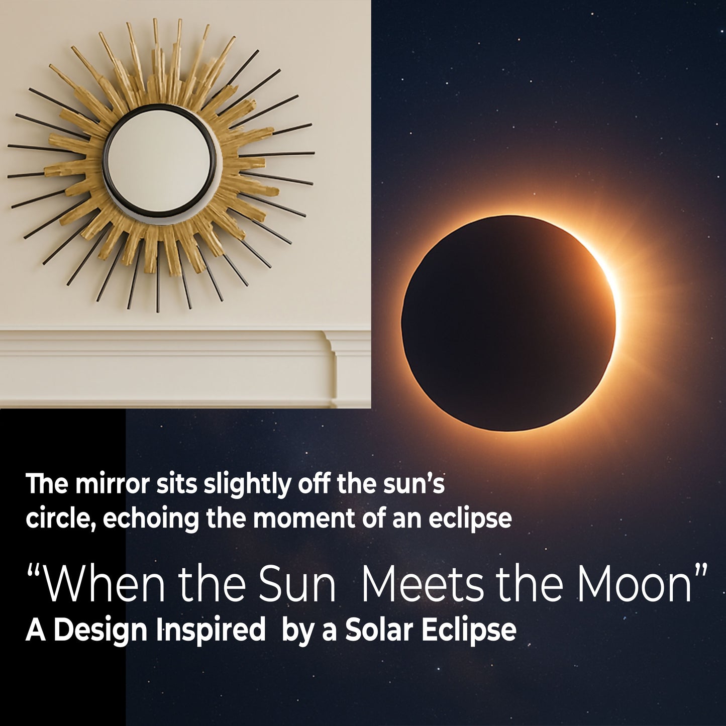 MDC494 GOLD DECOR MIRROR METAL WALL