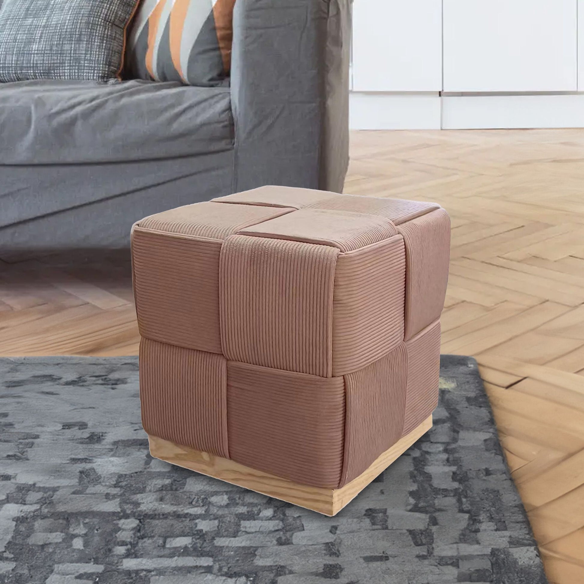 WST498 BROWN OTTOMAN STOOL