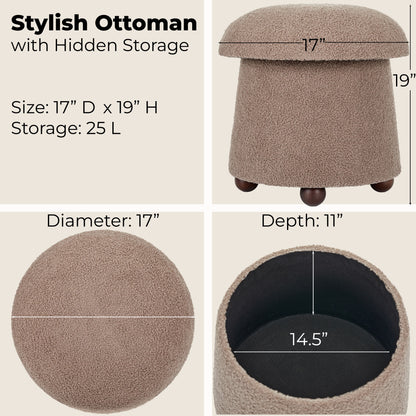 WST499 BROWN OTTOMAN