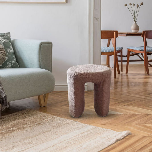 Horseshoe Stool Ottoman in Brown