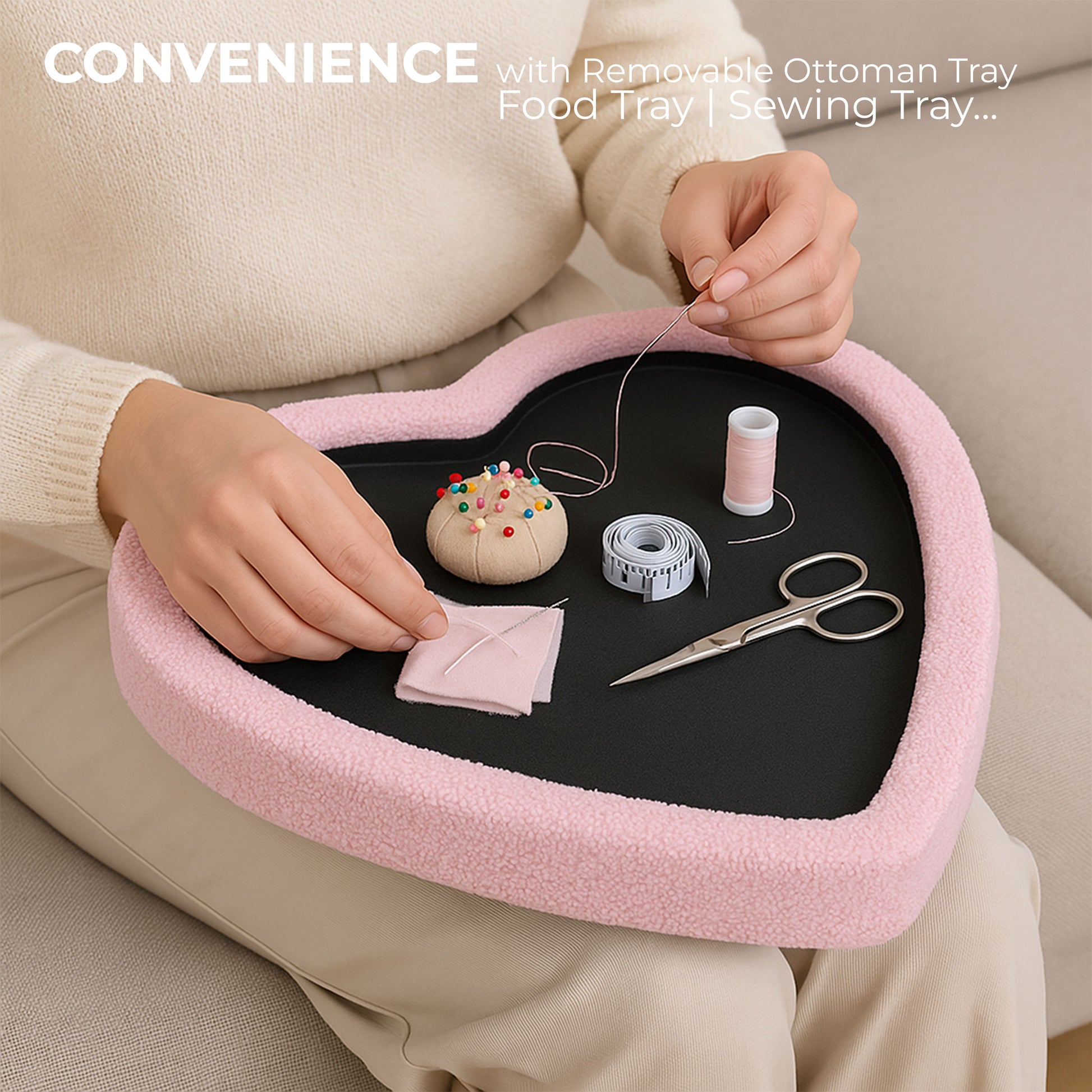 OT512 PINK OTTOMAN VALENTINE'S DAY GIFTS