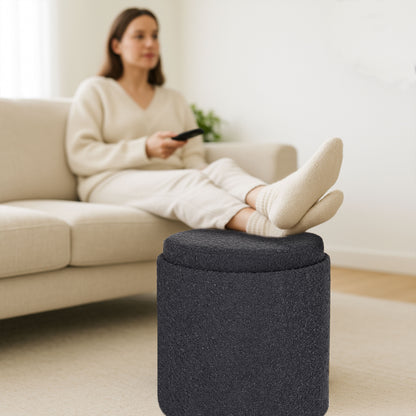 OT513 BLACK OTTOMAN
