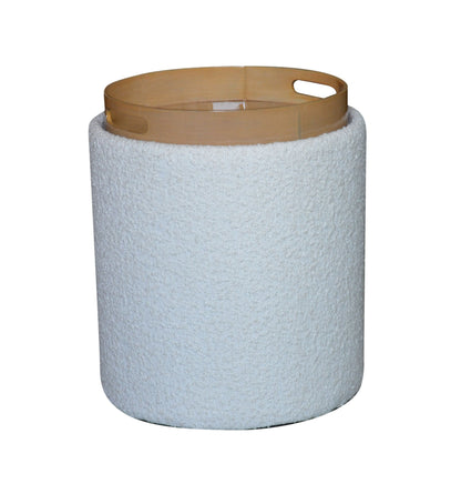 OT513 IVORY OTTOMAN