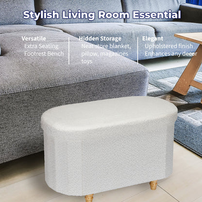 OT514 IVORY OTTOMAN