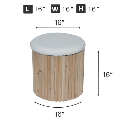 OT515 WOOD OTTOMAN
