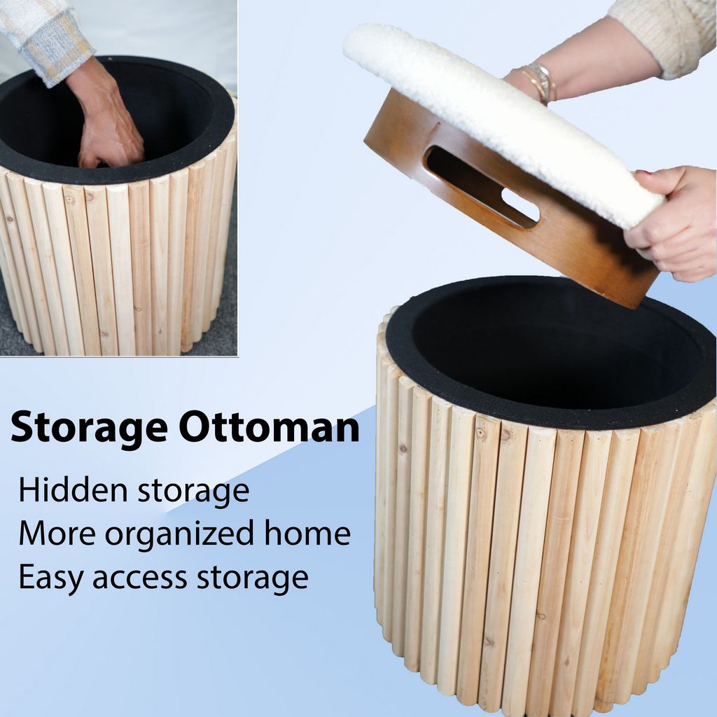 OT515 WOOD OTTOMAN