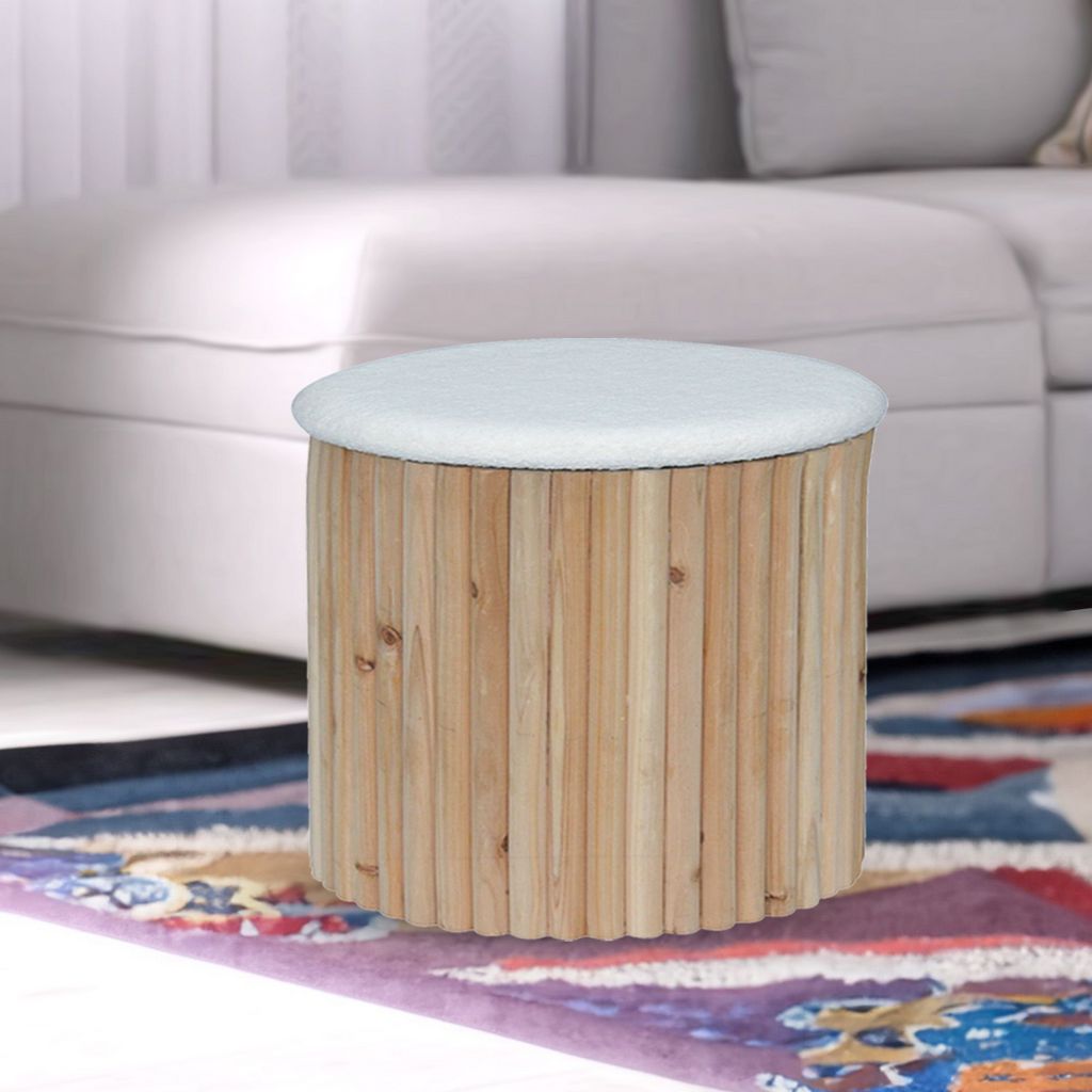 OT515 WOOD OTTOMAN