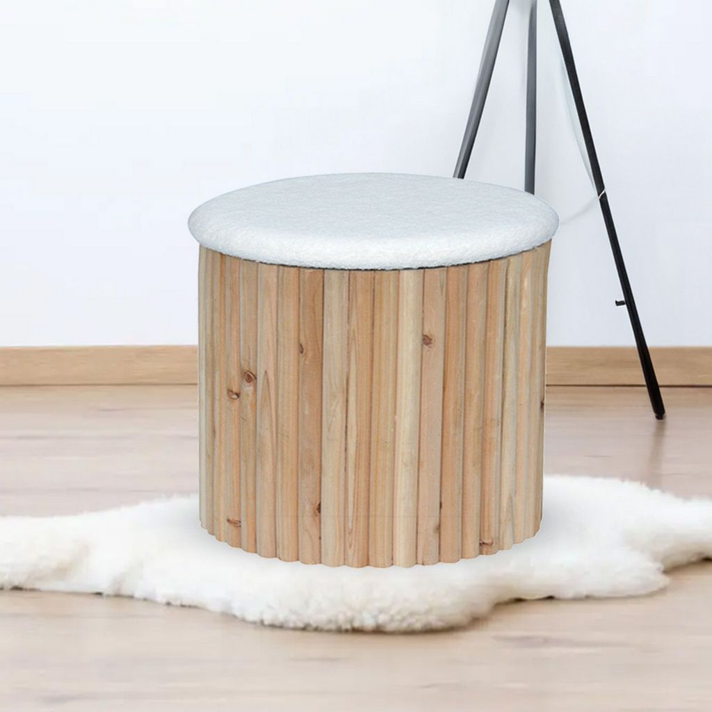 OT515 WOOD OTTOMAN