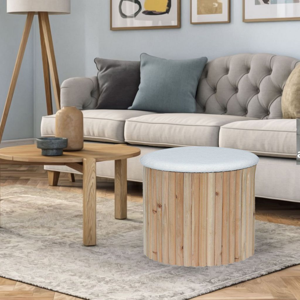 OT515 WOOD OTTOMAN