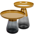 TBST471-472 MATGLD/GRY BAS NESTING COFFEE TABLE