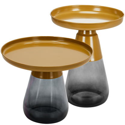 TBST471-472 MATGLD/GRY BAS NESTING COFFEE TABLE