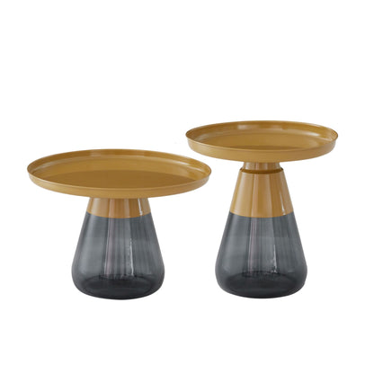 TBST471-472 MATGLD/GRY BAS NESTING COFFEE TABLE