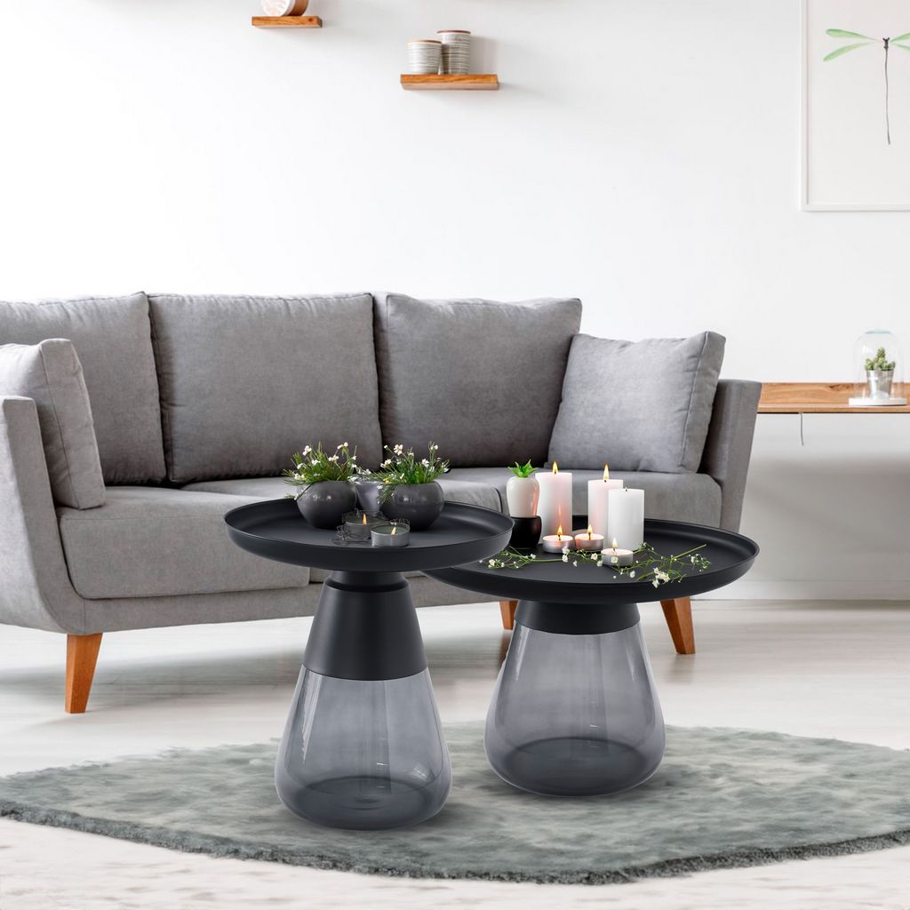 TBST471-472 MATBLK/GRAY NESTING TABLE