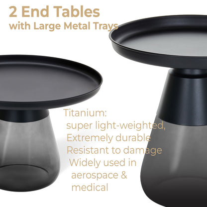 TBST471-472 MATBLK/GRAY NESTING COFFEE TABLE