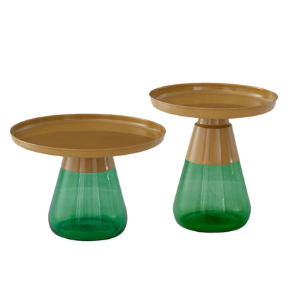 TBST471-472 MATGLD/GRN BAS NESTING COFFEE TABLE