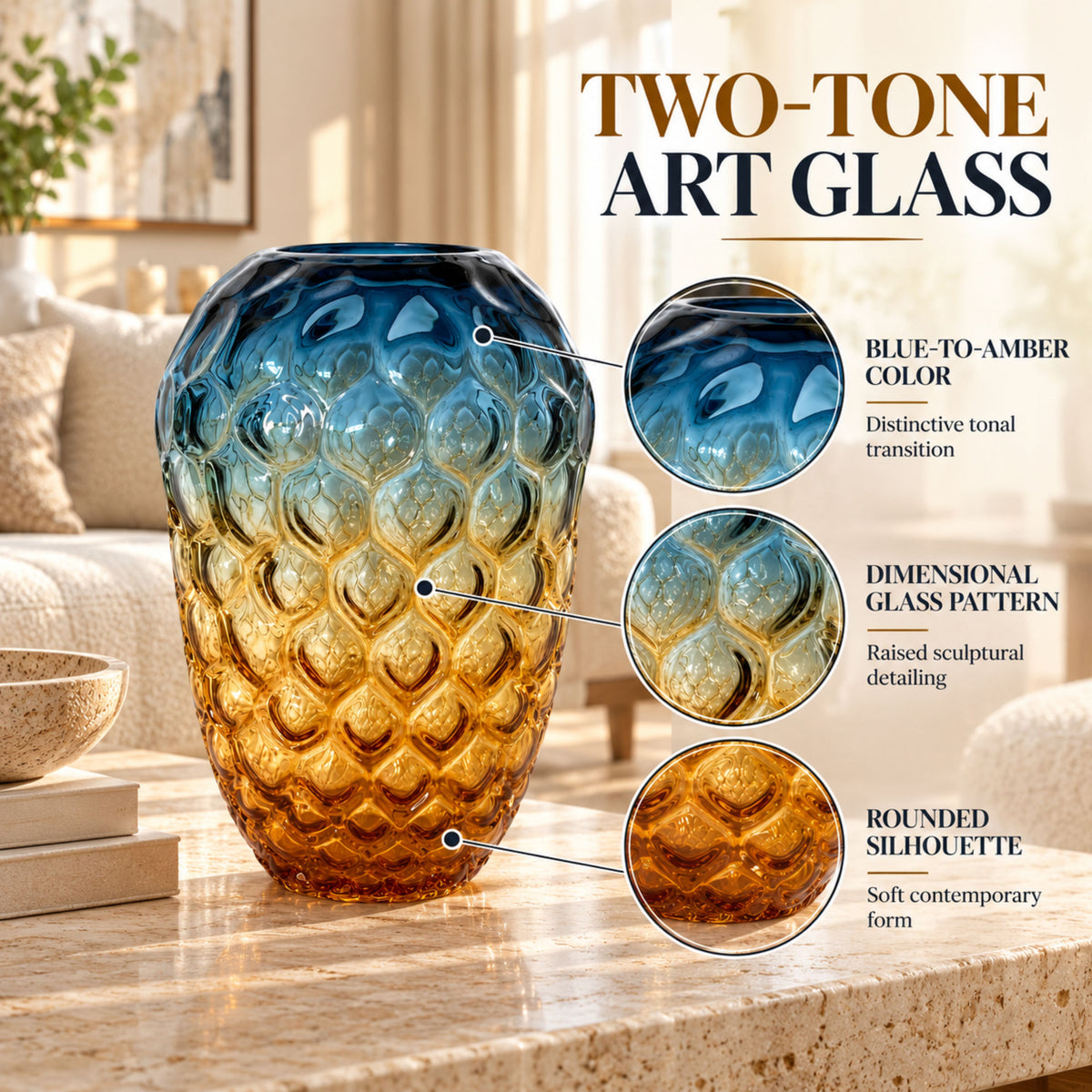GV545 BLUE SMALL GLASS VASES